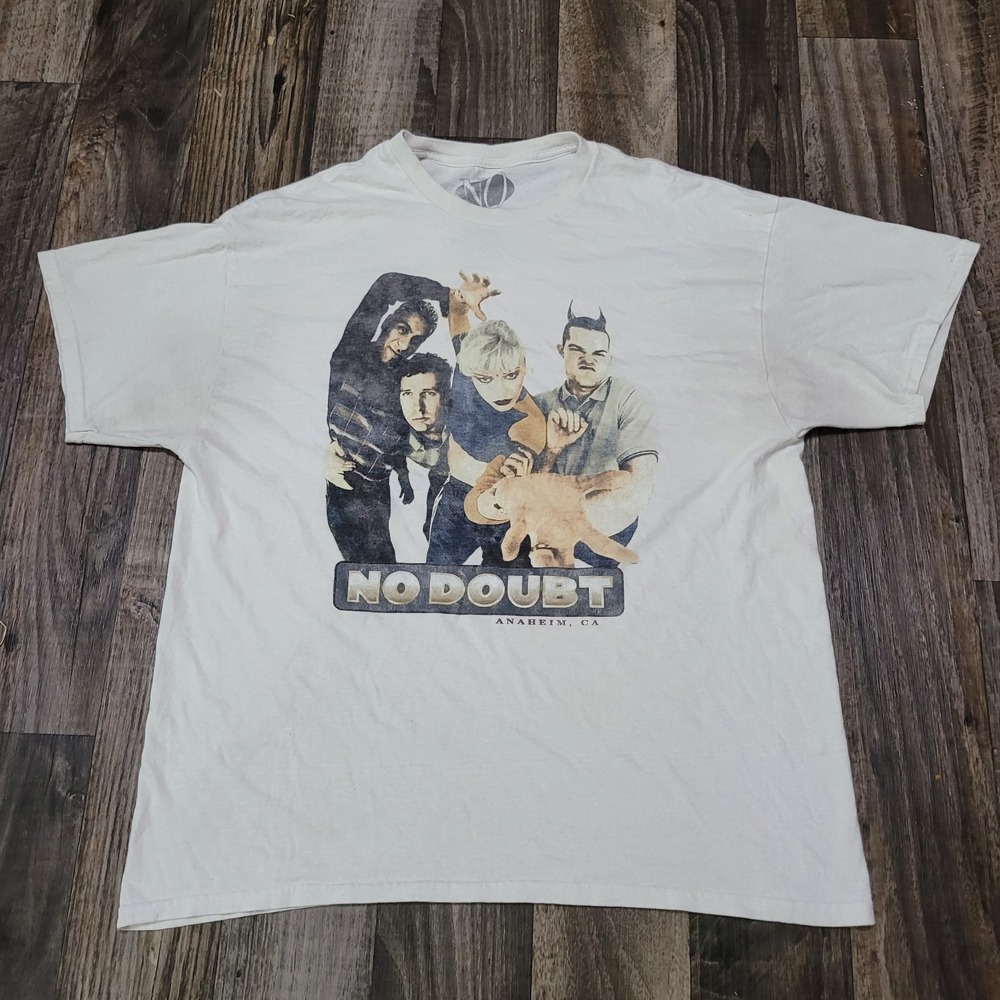 No Doubt Graphic T-Shirt White Gwen Stefani Band Tee Licensed Large
